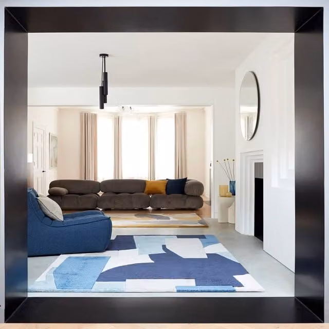 The Rug Shop UK Blue Modern Abstract Easy to Clean Polyester Area Rug W: 200 cm, D: 290 cm – 1