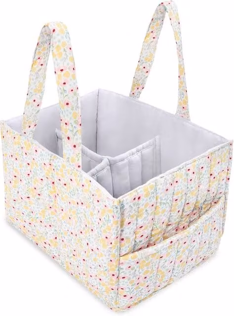 Avery Row Nappy Caddy in Wildflower Garden Multicolour Cotton – 1