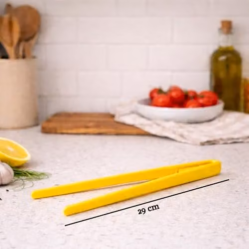Orsina Silicone Kitchen Tongs, Heat Resistant and Non-Scratch, Yellow and Pink – 2