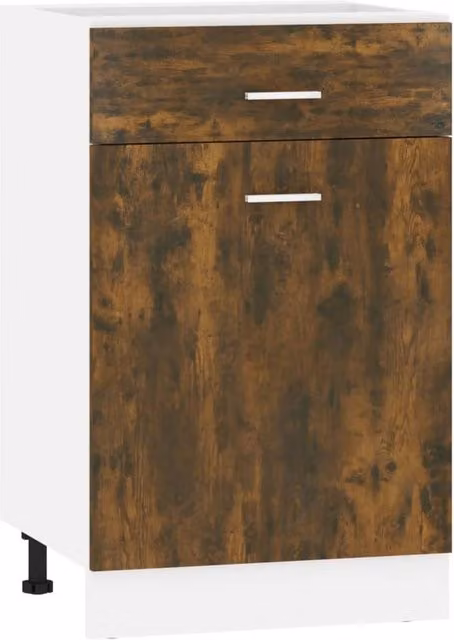 Berkfield Home Smoked Oak Drawer Bottom Cabinet in Brown, W/D/H: 50 x 46 x 81.5 cm – 1