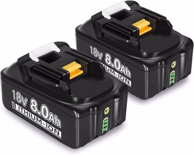 NESTLUNE 2-Piece 18V 8000mAh Li-ion Battery Pack with LED Power Indicator, Black – 1