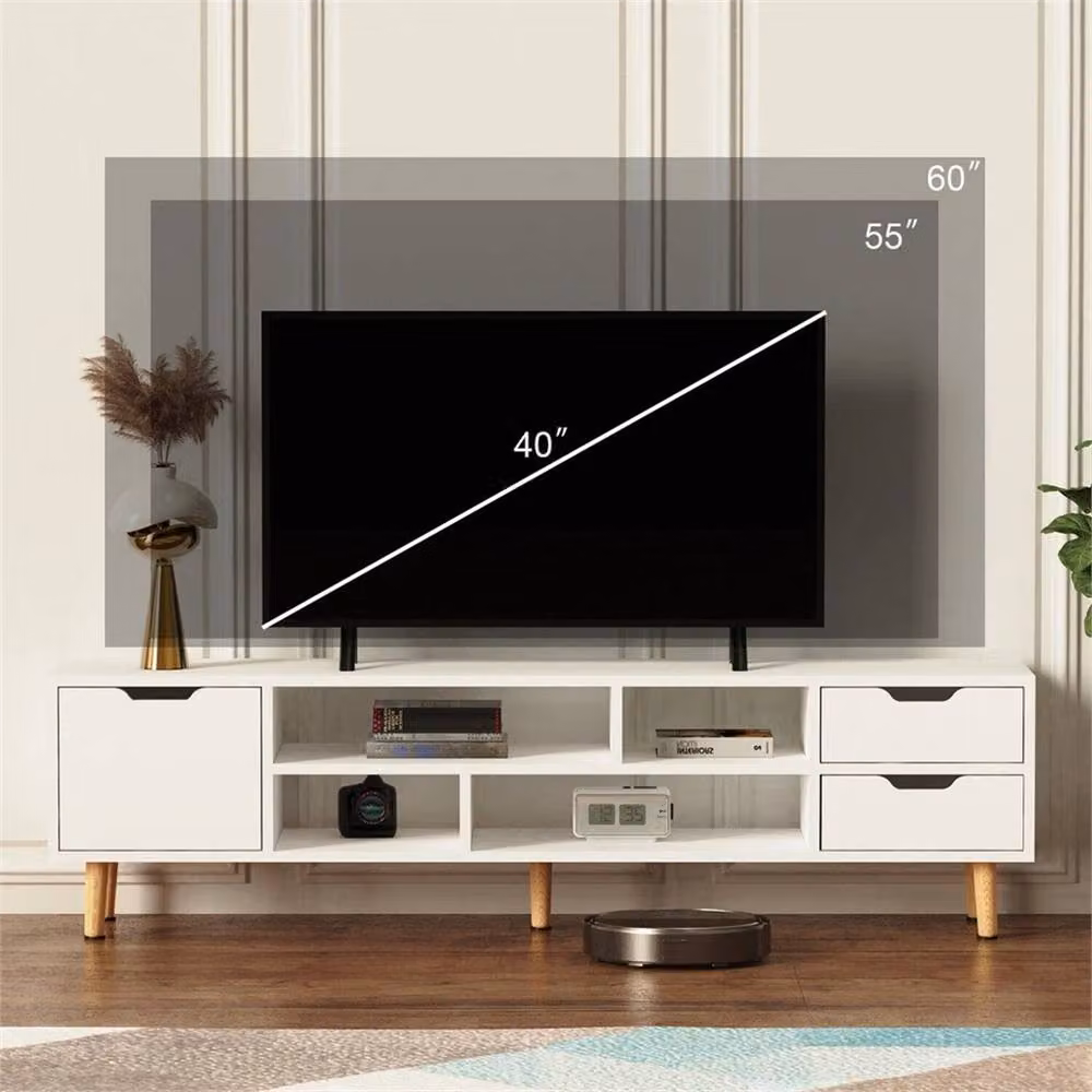 Nordara White TV Stand with Drawers and Storage Cabinet Gaming Centre Console W/D/H: 37.5 x 30 x 30 cm – 2