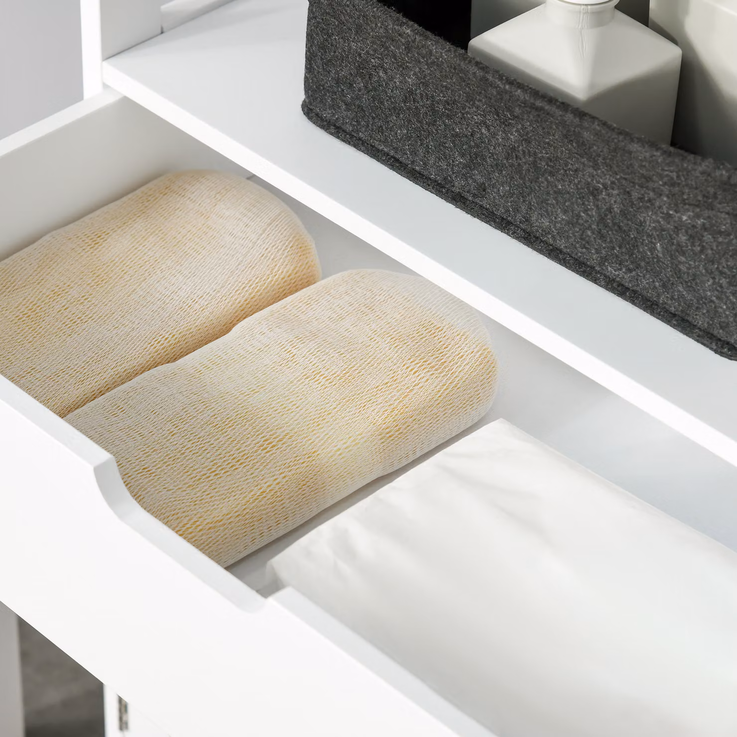 Kleankin White Freestanding Bathroom and Kitchen Storage Cabinet with Shelves and Drawers – 2