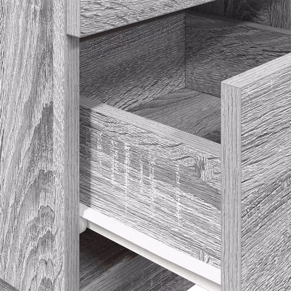 Berkfield Home Set of 2 Grey Sonoma Bedside Cabinets with 2 Drawers, W/D/H: 36 x 36 x 68 cm – 2