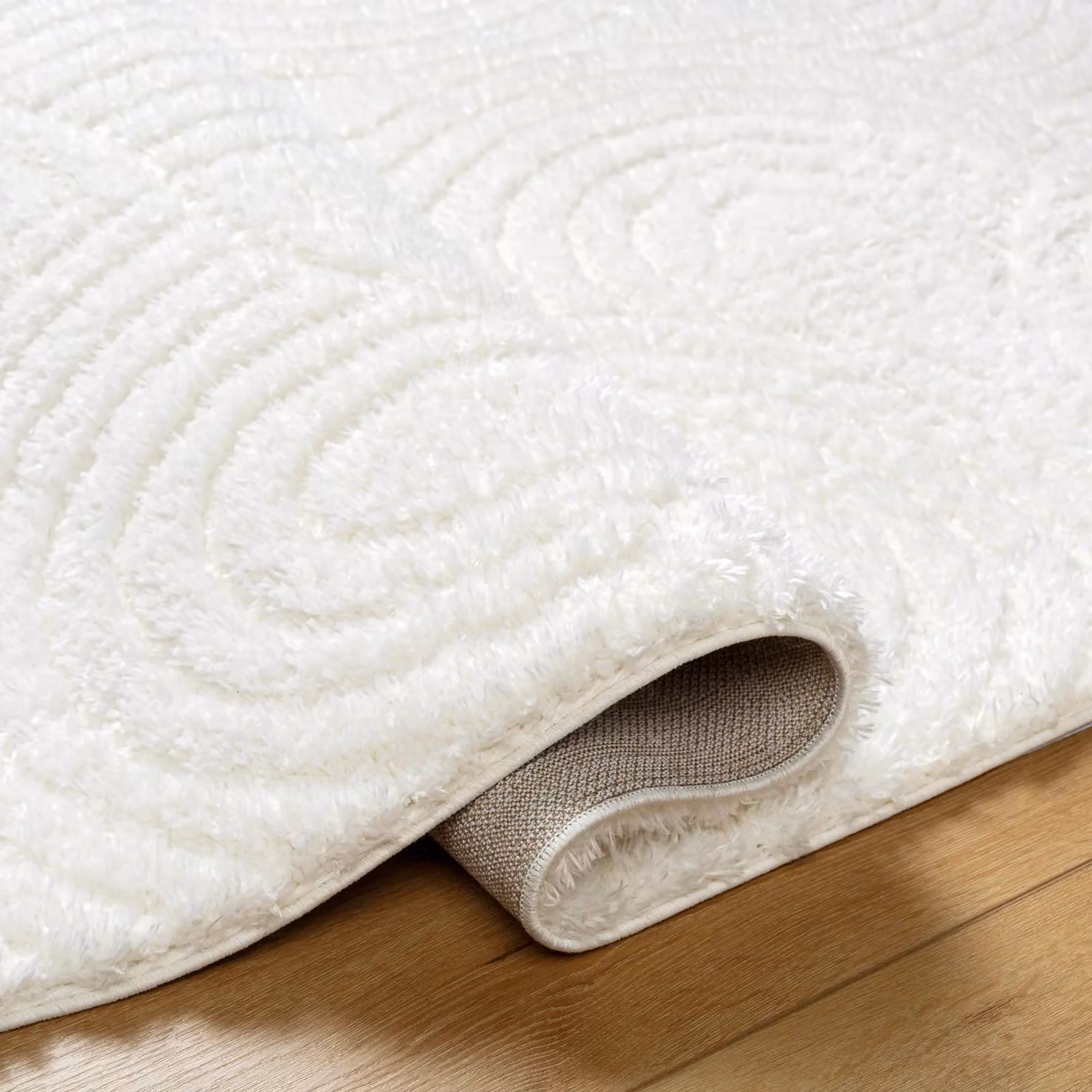 Livabliss Nomadic Shaggy Ivory Modern Abstract Soft Plush Pile Rug W: 160 cm, D: 215 cm – 2