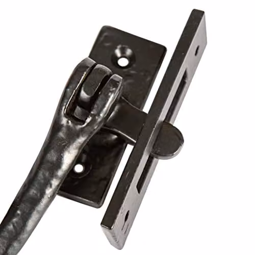 Hammer and Tongs Rustic Window Fastener, Left Handed, Matt Black Iron, Pack of 6, W: 45 mm, H: 110 mm – 3