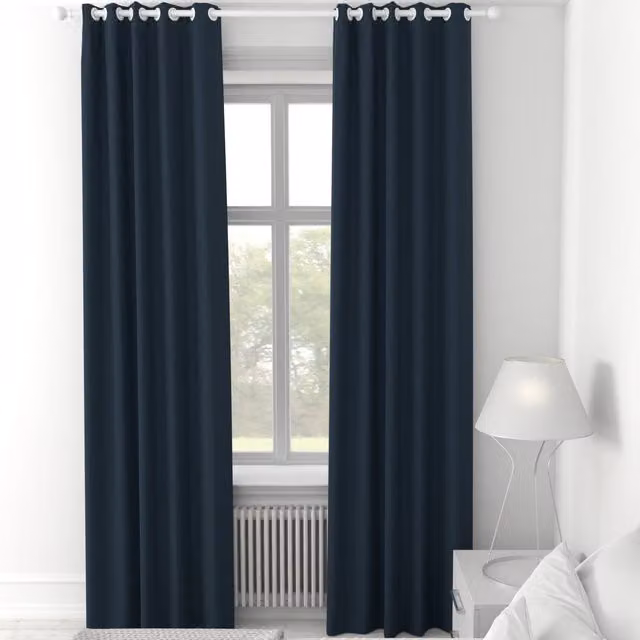 Terrys Louis Made to Measure Blue Blackout Fabric Panel Curtain with Eyelets
