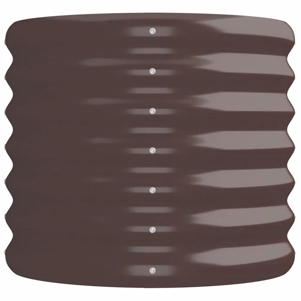 Berkfield Home Garden Powder-coated Steel Raised Bed in Brown, W/D/H: 224 x 40 x 36 cm – 3