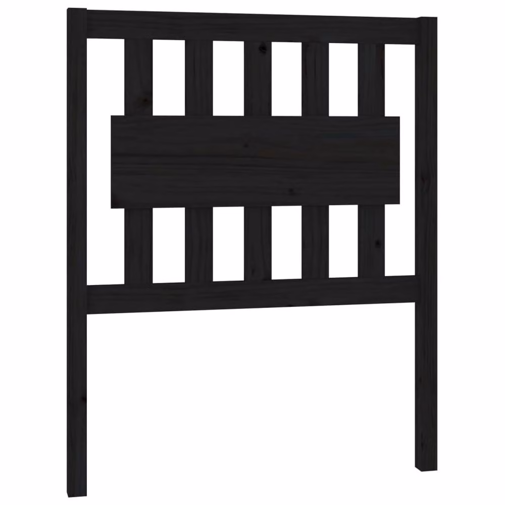 Berkfield Home Beautiful Bed Headboard in Black Solid Pine, W/D/H: 80.5 x 4 x 100 cm – 3