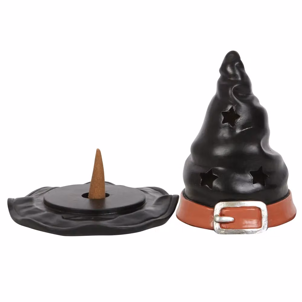 Something Different Witches Hat Ceramic Incense Cone Holder in Black, H 12.5 x W 11.5 x D 11.5 cm – 2