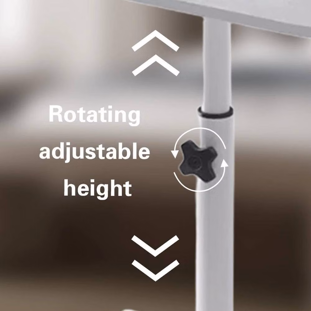 EONLION Black Height Adjustable Mobile Overbed Table with Castors – 3