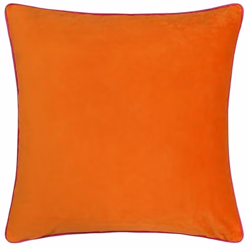 Furn Meridian Velvet Square Cushion in Orange and Pink, W/D/H: 45 x 45 x 45 cm