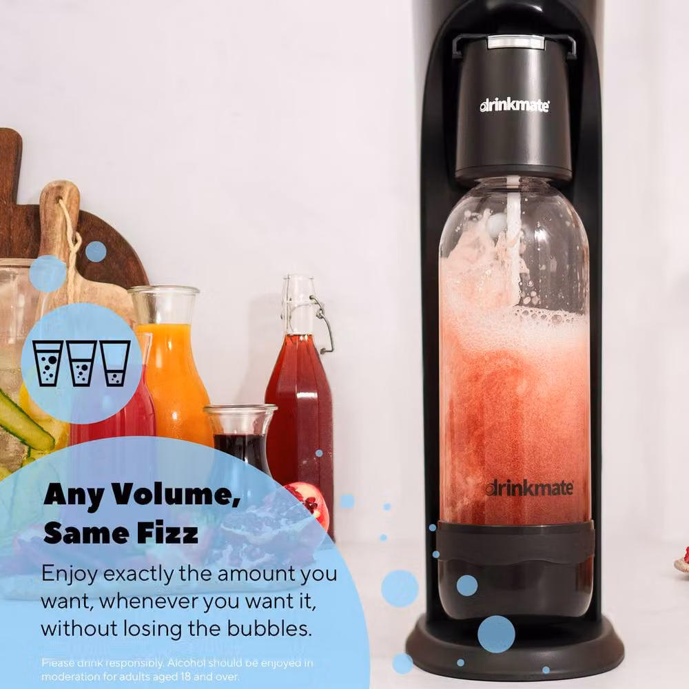 Drinkmate OmniFizz Soda Maker Sparkling Water Machine with 2x 60L CO2 Cylinders in White – 3