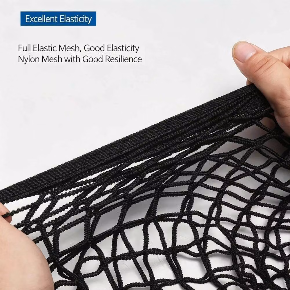 FLAVORA 2 Large Elastic Car Boot Mesh Net Cargo Storage Net in Black – 6