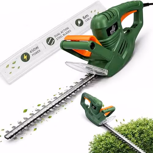 Pelle & Sol 450W Electric Reciprocating Hedge Trimmer with Steel Blades in Green