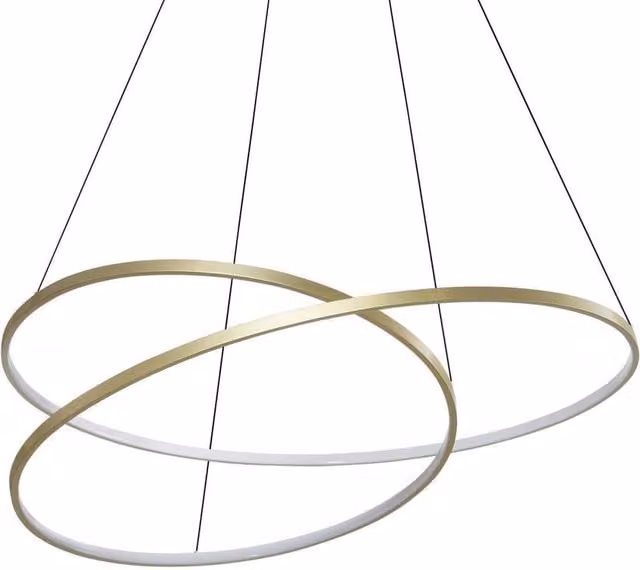 Netlighting Oz Integrated LED Pendant Ceiling Light in Gold/Brass, 8300lm, 3000K Warm White