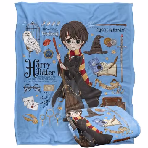 LOGOVISION Harry Potter Super Soft Silky Touch Fleece Throw Blanket, Multicolour, W: 127.0 cm, H: 152.4 cm