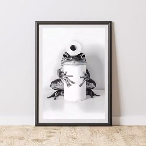 60 Second Makeover Frog Toilet Roll Animal Print Paper Poster, W: 21.0 cm, H: 29.7 cm