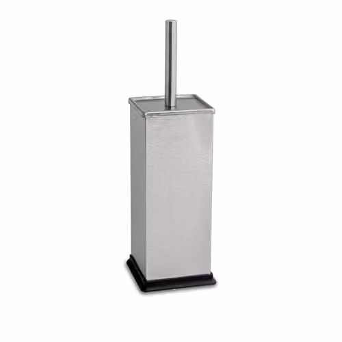 Harbour Housewares Brushed Square Toilet Brush and Holder in Silver – 1