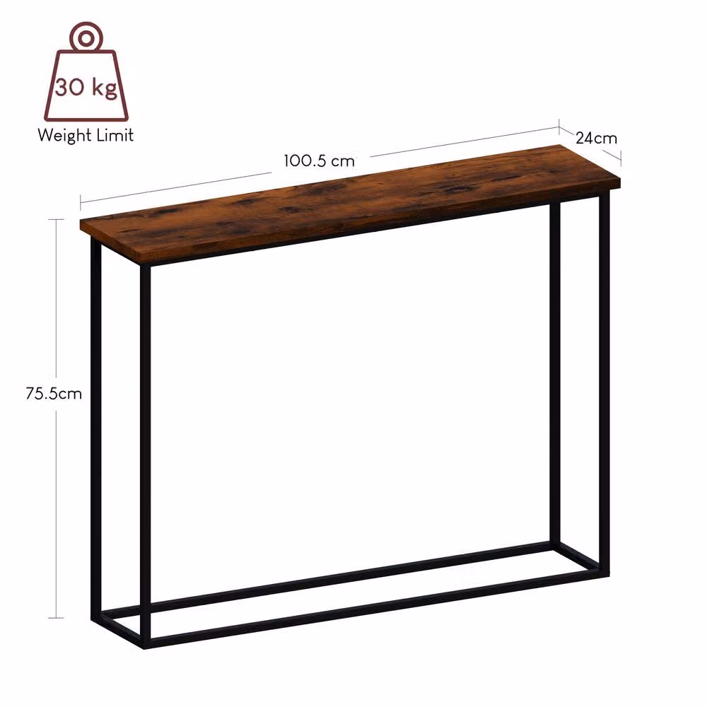 Vida Designs Multi-purpose Console Table with Metal Legs in Dark Brown – 2