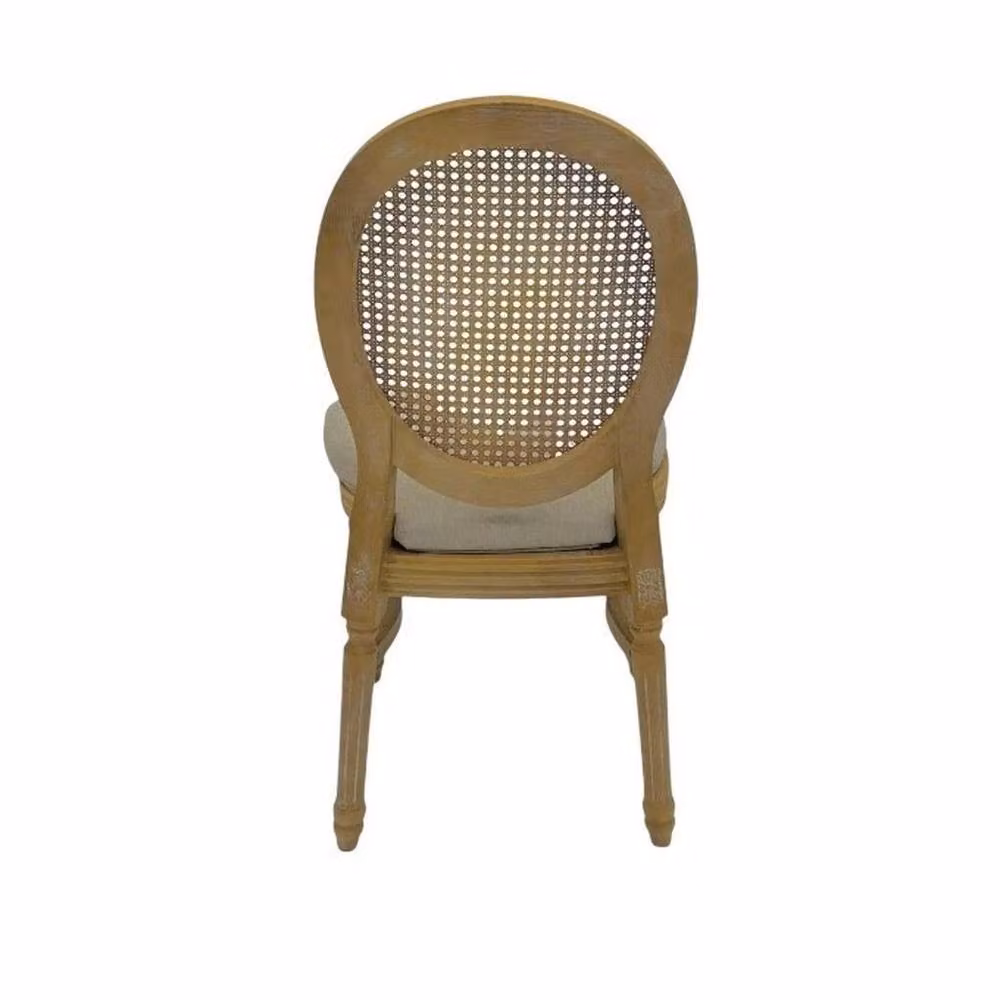 Kelvenix Pack of 2 Brown Cane Backed Dining Chairs with Rattan Detail – 2