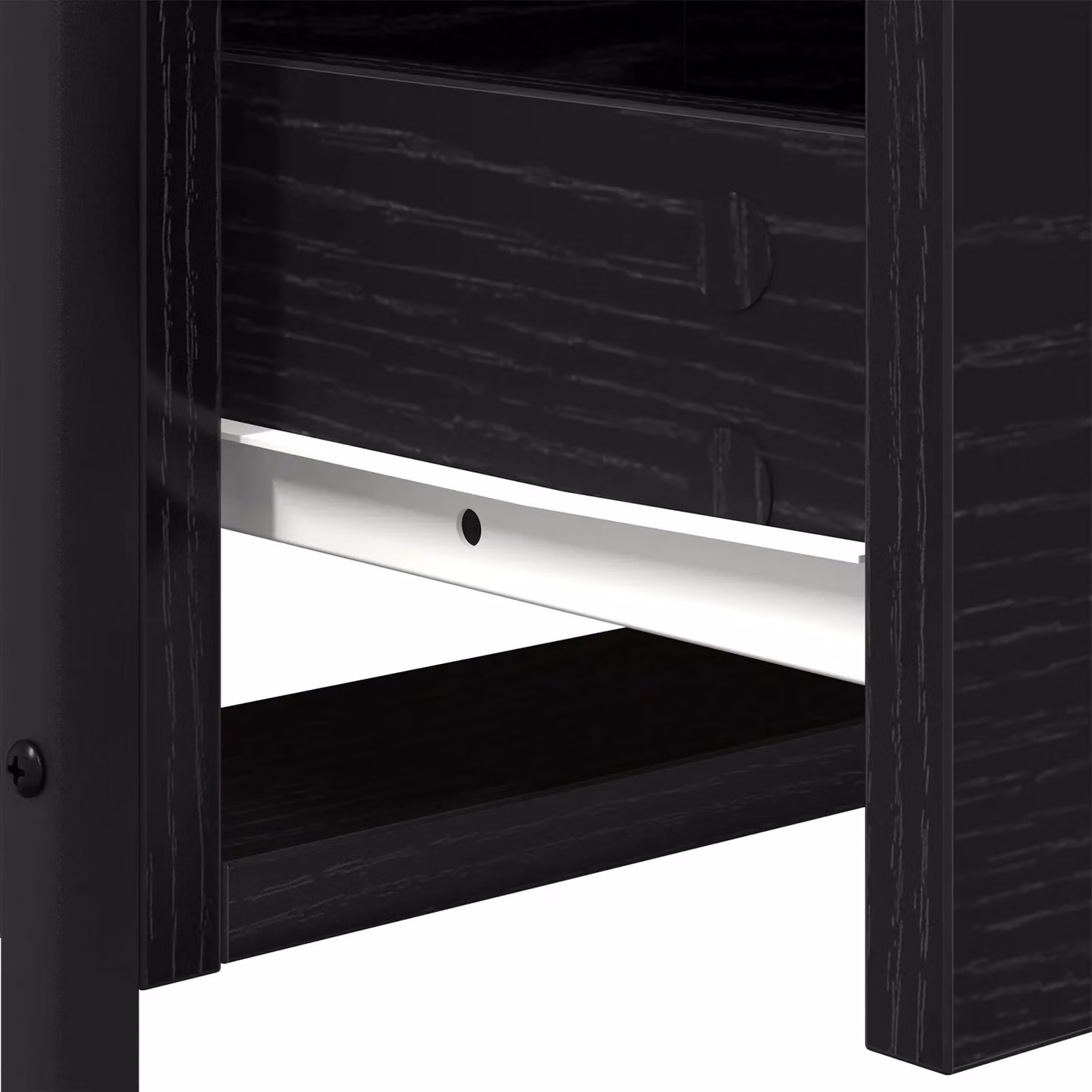 Berkfield Home Black Oak Bedside Cabinet in Engineered Wood and Steel, W/D/H: 44 x 45 x 60 cm – 4