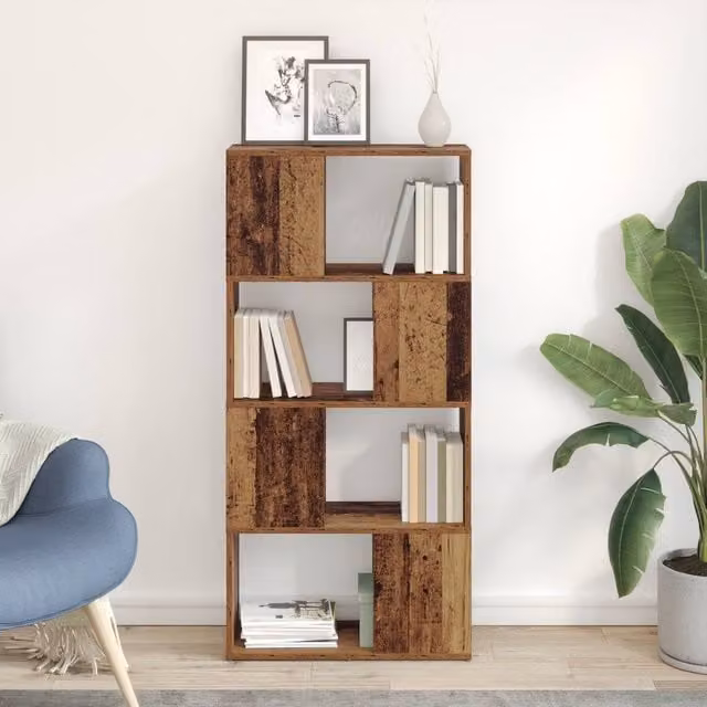 Berkfield Home Rustic Brown Engineered Wood Storage Unit, W/D/H: 60 x 24 x 124 cm