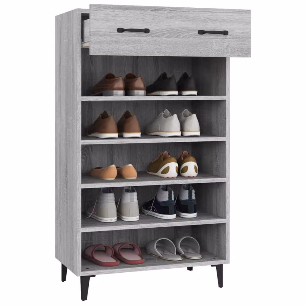 Berkfield Home Grey Sonoma Shoe Cabinet with Doors and Drawers, W/D/H: 60 x 35 x 105 cm – 3