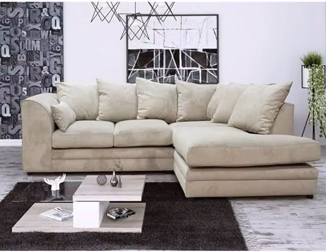 Snug Furniture Birmingham Ltd Fernando Right Hand Corner Sofa Set in Beige Fabric