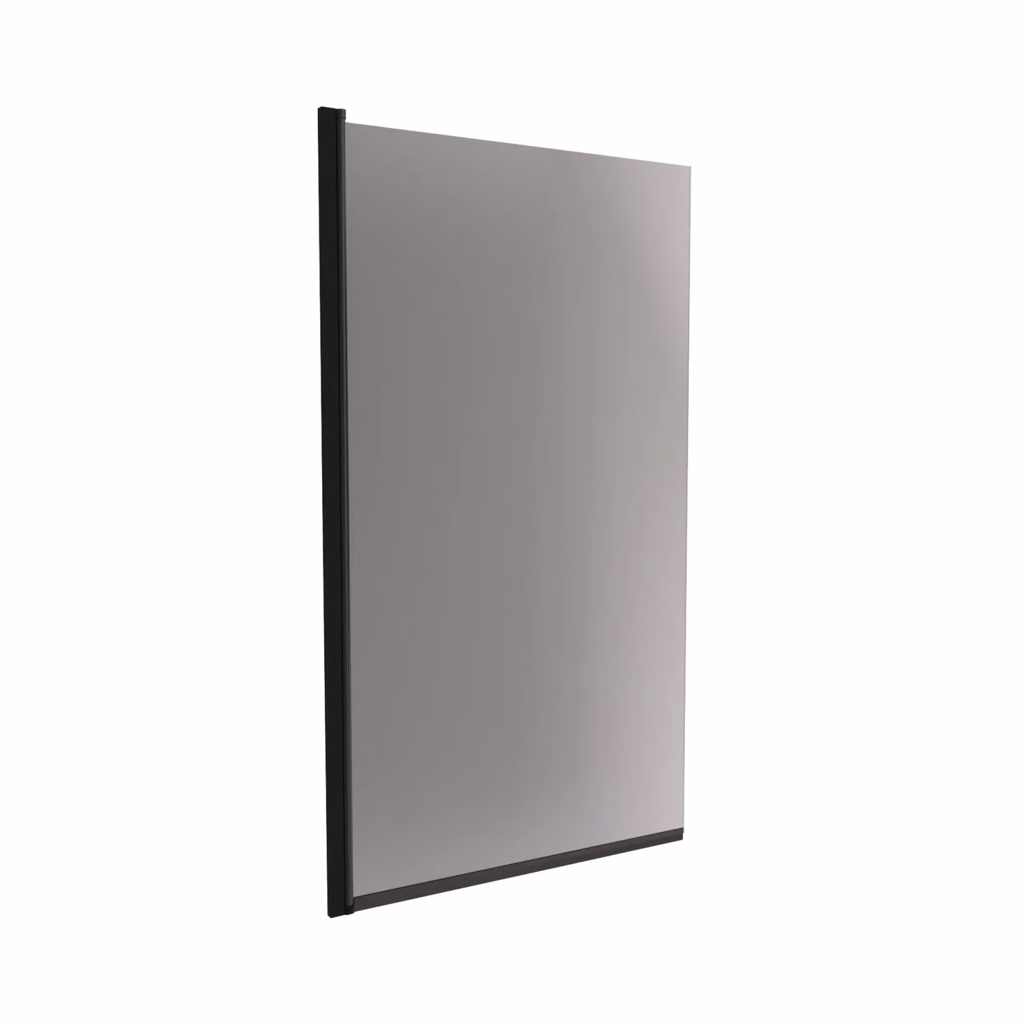 Nes Home Reversible Square Hinged Bath Screen with Matt Black Profile and Grey Tinted Glass, W: 80 cm, H: 140 cm – 2