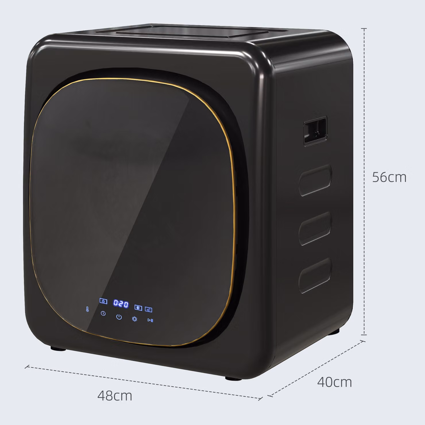 HOMCOM Compact Vented Tumble Dryer, 4kg Capacity, Black – 3