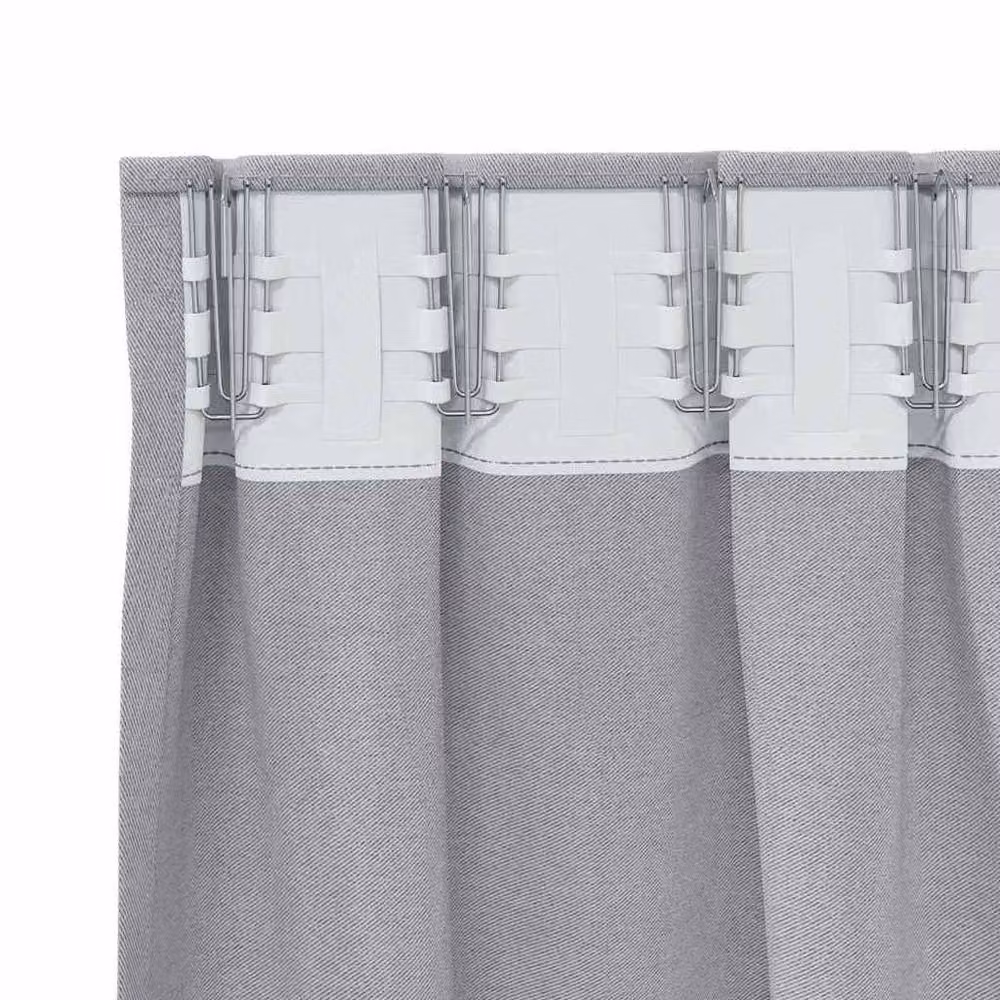 Berkfield Home Blackout Curtains, 2 Pack, Grey Polyester, H 245 x W 140 cm – 3