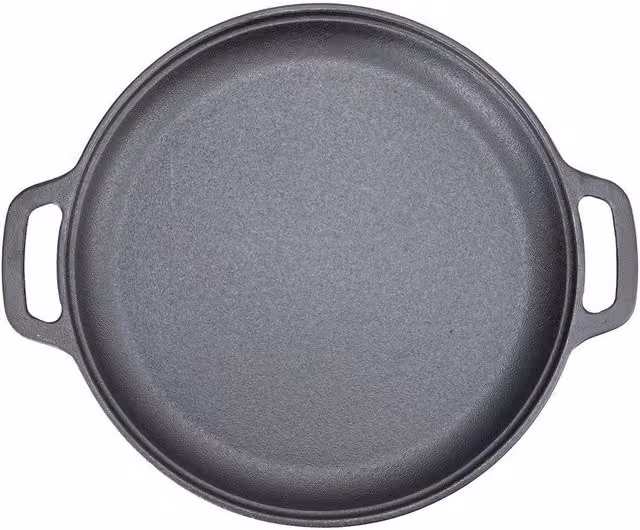 FLAVORA Black Uncoated Cast Iron Frying Pan, 33 cm – 1