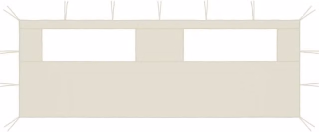 Berkfield Home Gazebo Sidewall with Windows, Beige, W: 600 cm, D: 200 cm, H: 200 cm