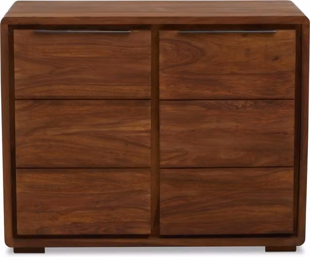 Orsina Modern Two-Door Sideboard in Brown Solid Sheesham and Acacia Wood