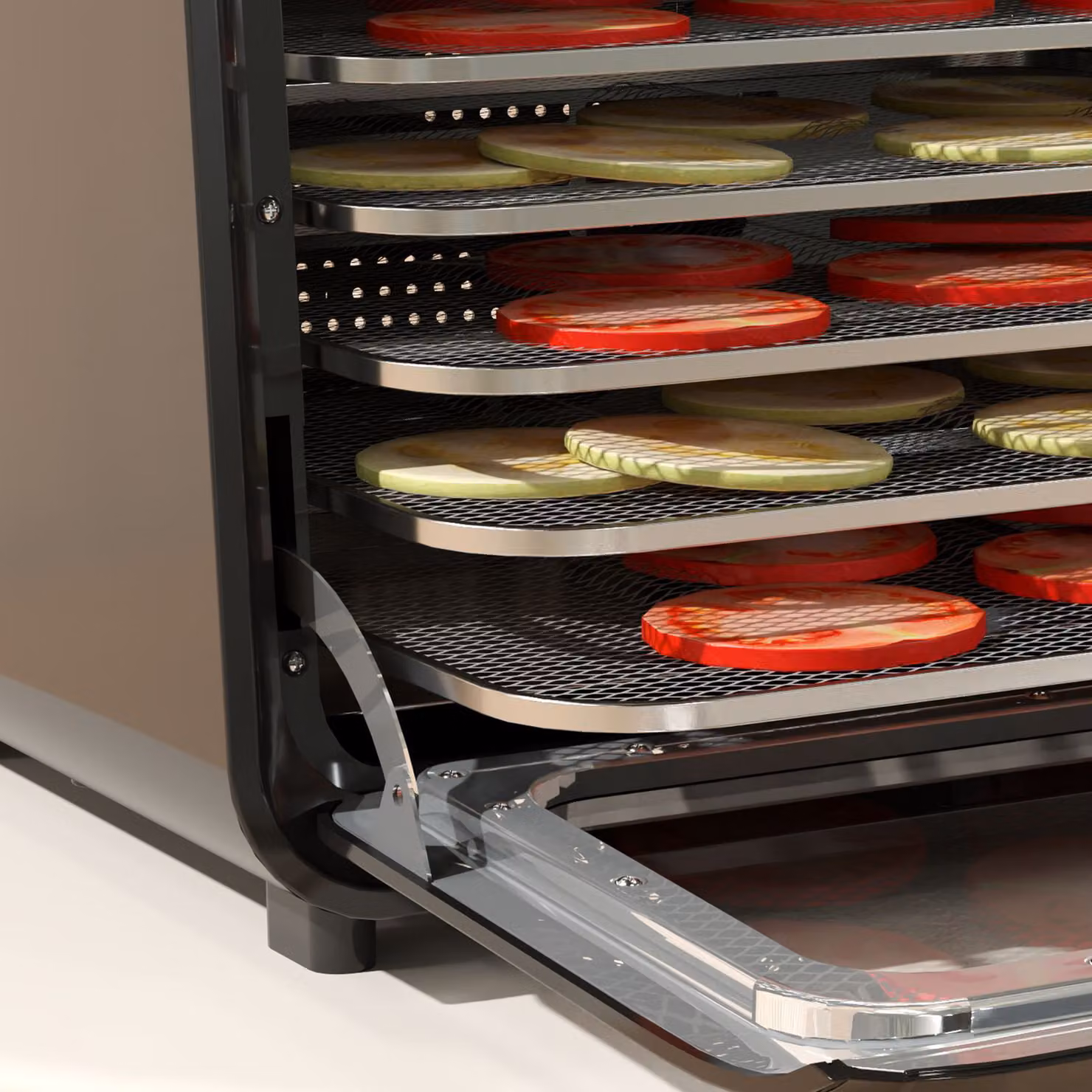 HOMCOM Six-Tray Food Dehydrator with Digital Display and Timer, Black – 6