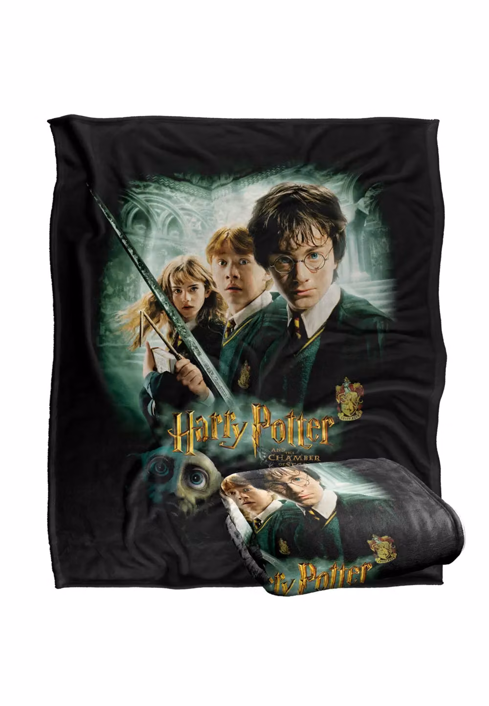LOGOVISION Harry Potter Chamber of Secrets Poster Fleece Throw Blanket, Multicolour and White, W: 152 cm, D: 127 cm – 7