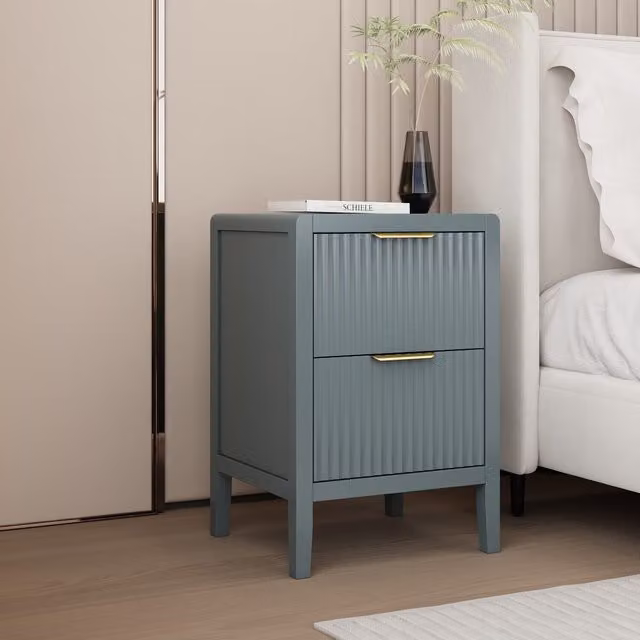 Cabinet Bits Castel 2 Drawer Bedside Table in Grey