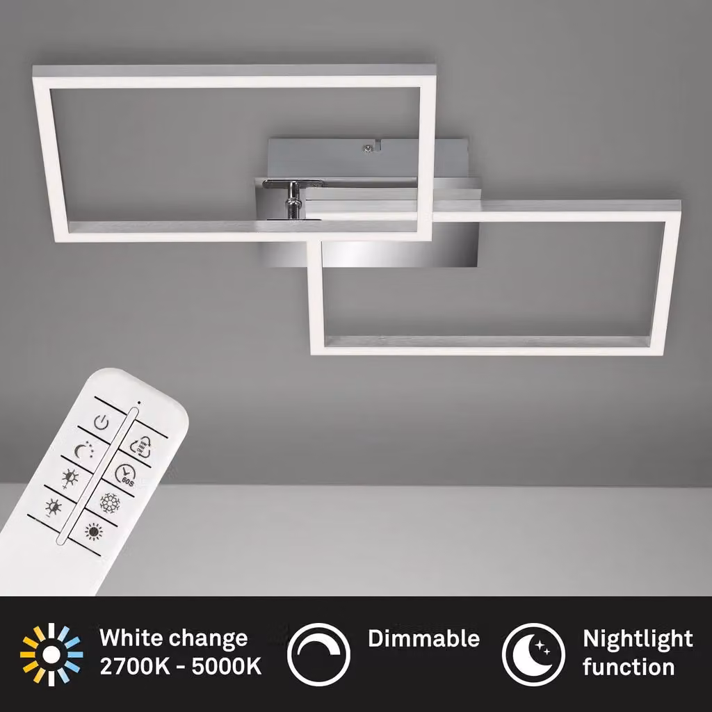 Briloner Chrome Aluminium 30W CCT LED Wall and Ceiling Light in Silver – 2