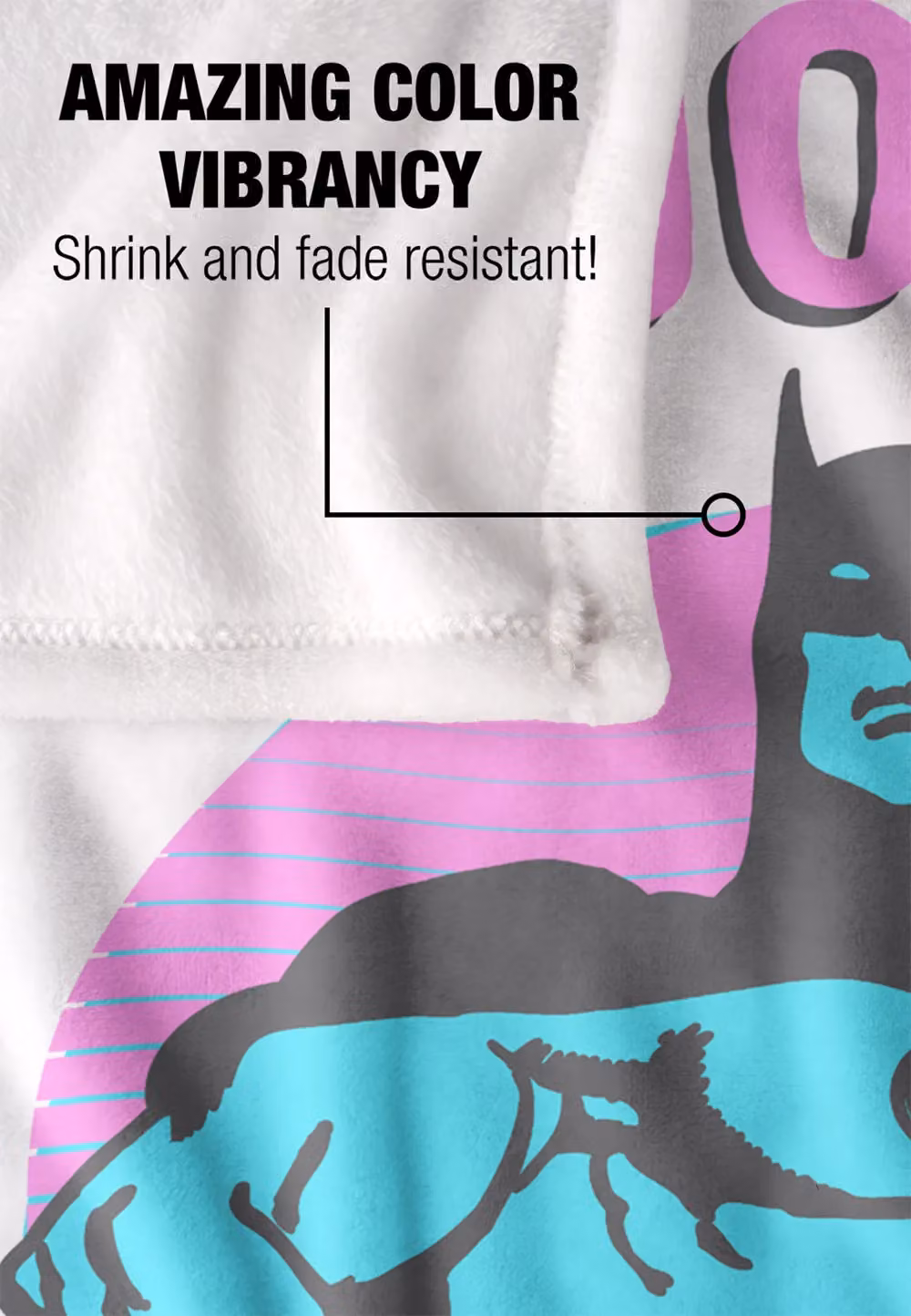 DC Comics Batman The Gotham Nightlife Blanket in White, W: 152 cm, D: 127 cm – 2
