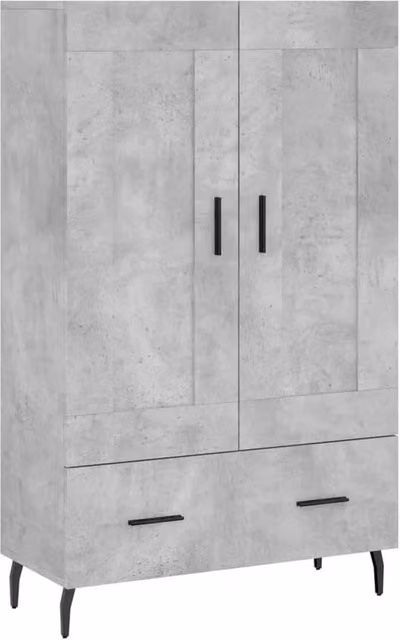 Berkfield Home Highboard in Concrete Grey, W/D/H: 69.5 x 31 x 115 cm