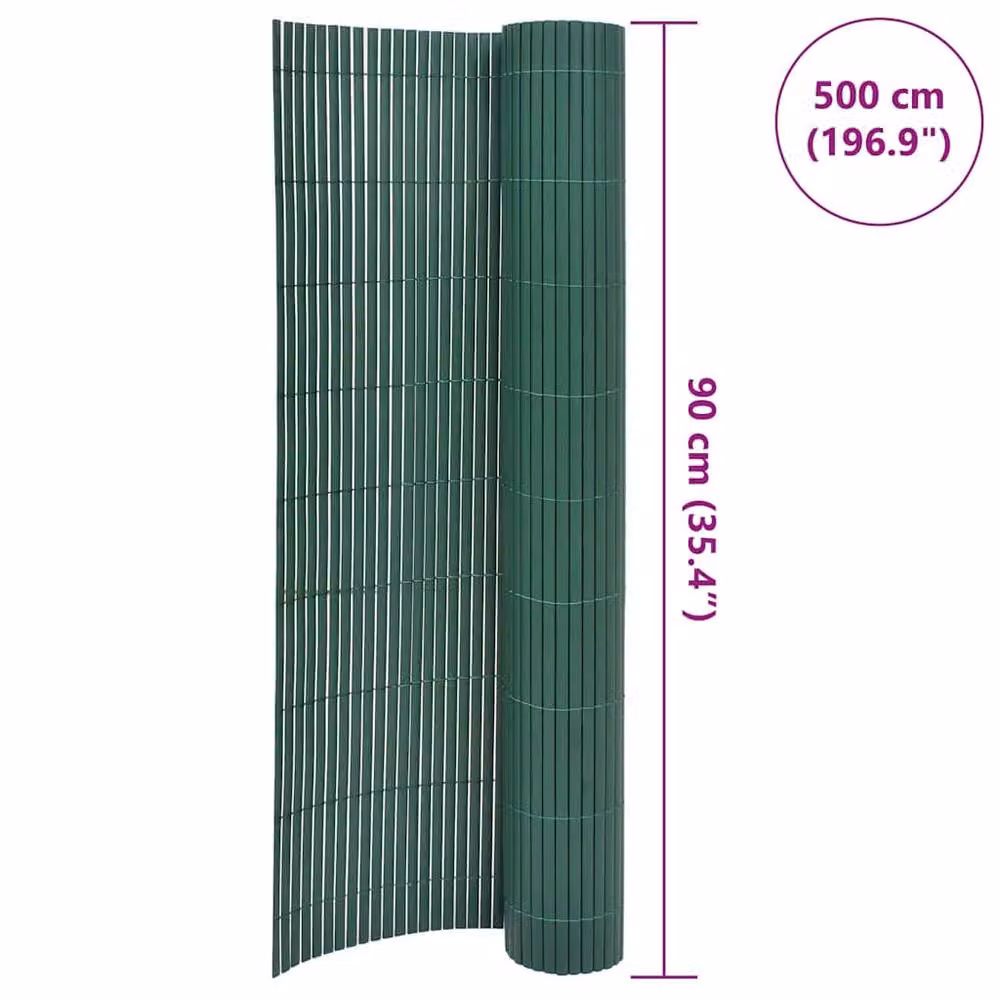 Berkfield Home Double-Sided PVC Garden Fence, Green, H: 90 cm, W: 500 cm – 5
