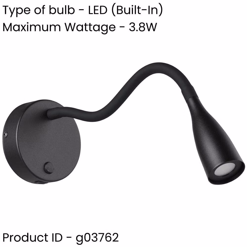 Loops 2 Pack Modern Black Metal LED Wall Lights with Included Bulbs – 2