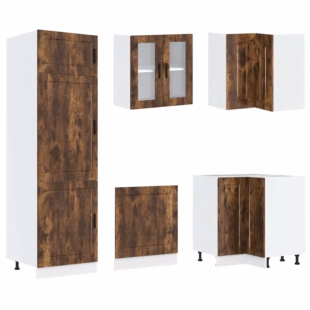 Berkfield Home Porto 14 Piece Kitchen Cabinet Set in Smoked Oak Brown – 3