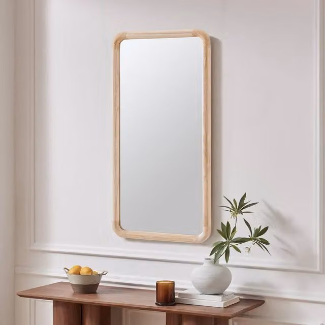 FurnitureboxUK Rowena Oak Wood Rectangular Wall Mirror in Brown, W: 80 cm, H: 40 cm