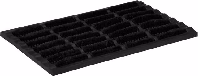 Berkfield Home Rectangular Door Mat, Black, W/D: 60 x 40 cm, Rubber and Coir