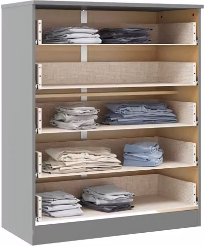 Seconique Denver 5 Drawer Chest in Grey Gloss W/D/H: 75 x 36 x 90 cm – 2