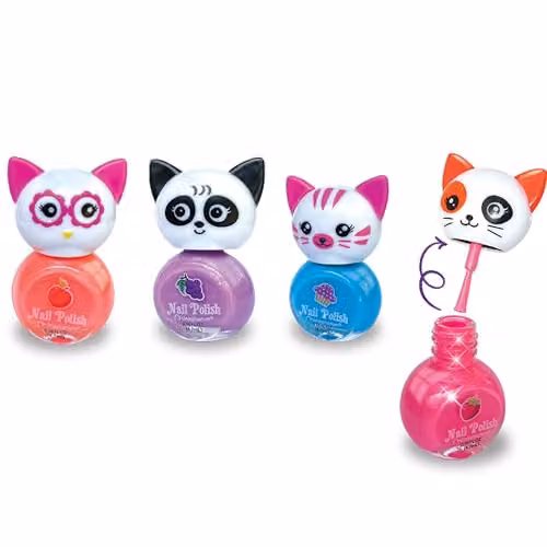 Small World Fashion Crazy Glitter Nails Kit with Pink, Blue and Multicolour Nail Polish, Animal Stickers and Press-on Nails – 2