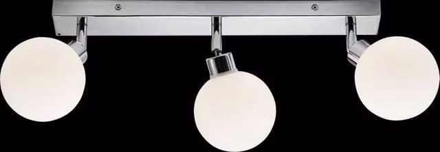 Netlighting G9 Triple Bar Spotlight with Round Frosted Glass in Chrome and Grey