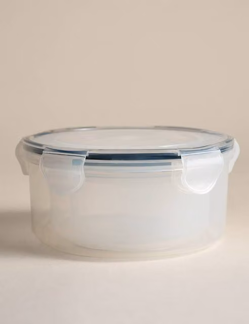 M&S Set of 3 Black and Transparent Plastic Round Clip Storage Containers